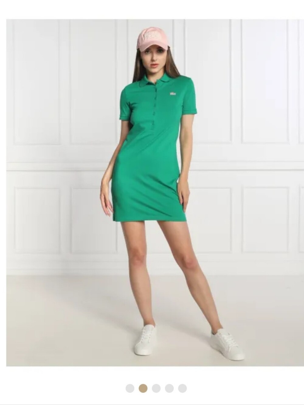 Lacoste Women's Slim Fit Stretch Piqué Polo Dress - Kelly Green - Size 36